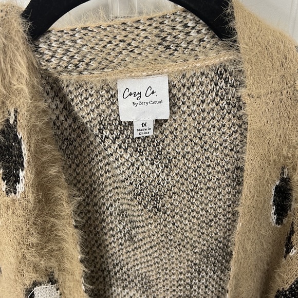 leopard print duster cardigan NEW - Picture 2 of 3